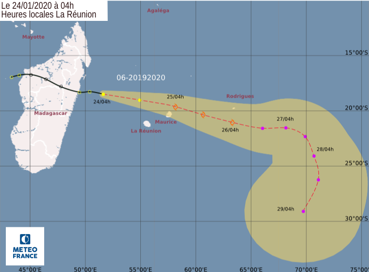 Zyklonwarnstufe 2 auf Mauritius